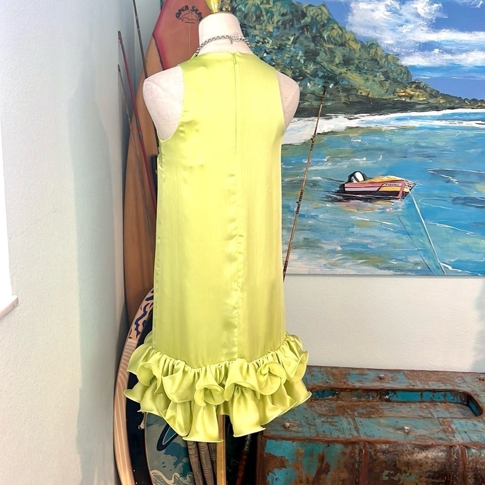 NWT Trina Turk, Women's Floral Hem Cocktail Dress in Limeade, Unique, Size XS - Picture 9 of 14